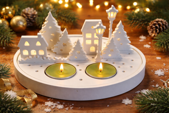 Winterlandschaft oval